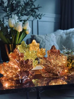 Blad med led lys og timer - Flere farver