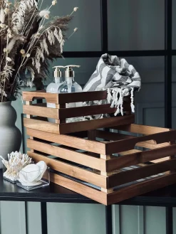 Æblekasser Akacia - Sæt af 2 stk.