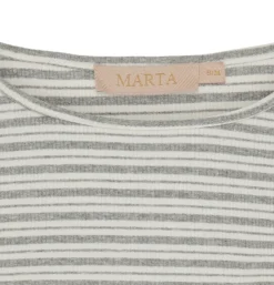 Bluse Christel strib - Grå meleret