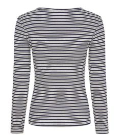 Bluse Christel strib - Navy / Creme
