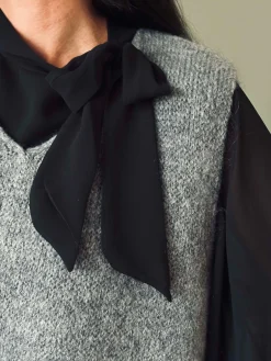 Bluse m. Sløjfe - Black