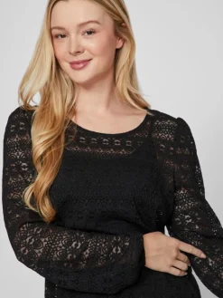 Bluse med blonde - Chikka Black