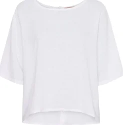 Bluse med knapper – White hørmix