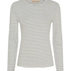 Bluse Nancy strib - Grå/hvid