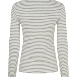Bluse Nancy strib - Grå/hvid