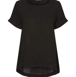 Bluse oversize hørmix – Black