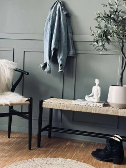 Bænk bøg Sort / natur - 120 cm