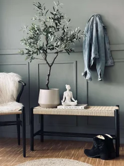 Bænk bøg Sort / natur - 90 cm