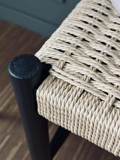 Bænk bøg Sort / natur - 90 cm