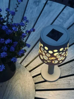 Bordlampe med solceller - Lys beige