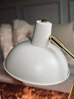 Bordlampe Retro - Hvid / guld