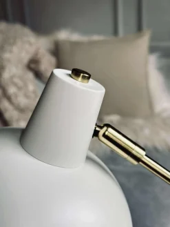 Bordlampe Retro - Hvid / guld