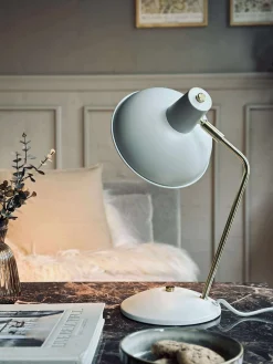 Bordlampe Retro - Hvid / guld
