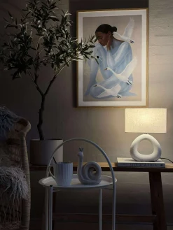 Bordlampe STONEWARE - Lys Natur