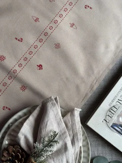 Bordløber Jul - 40x140 cm - Beige