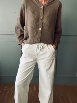 Bukser m. stretch Hvid – plus onesize 40-48