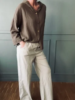 Bukser m. stretch Hvid – plus onesize 40-48