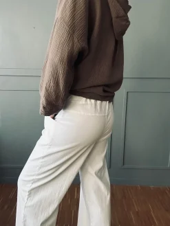 Bukser m. stretch Hvid – plus onesize 40-48