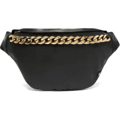 Bumbag - BLACK / GOLD i blød skind kvalitet