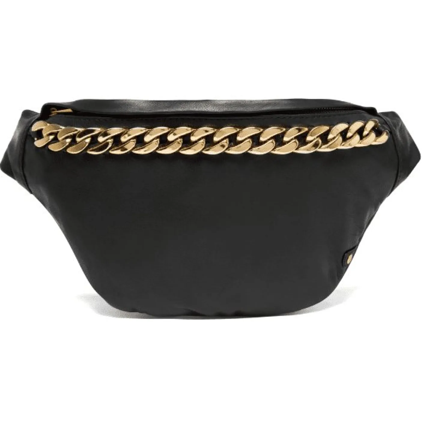 Bumbag - BLACK / GOLD i blød skind kvalitet