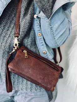 Clutch / skindtaske - Brandy