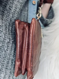 Clutch / skindtaske - Brandy