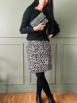 Clutch Grey leopard leather