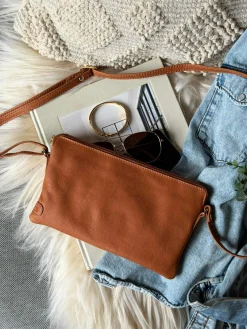 Clutch Misse - Cognac / Gold