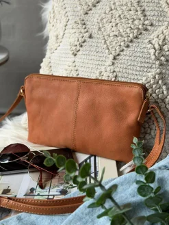 Clutch Misse - Cognac / Gold