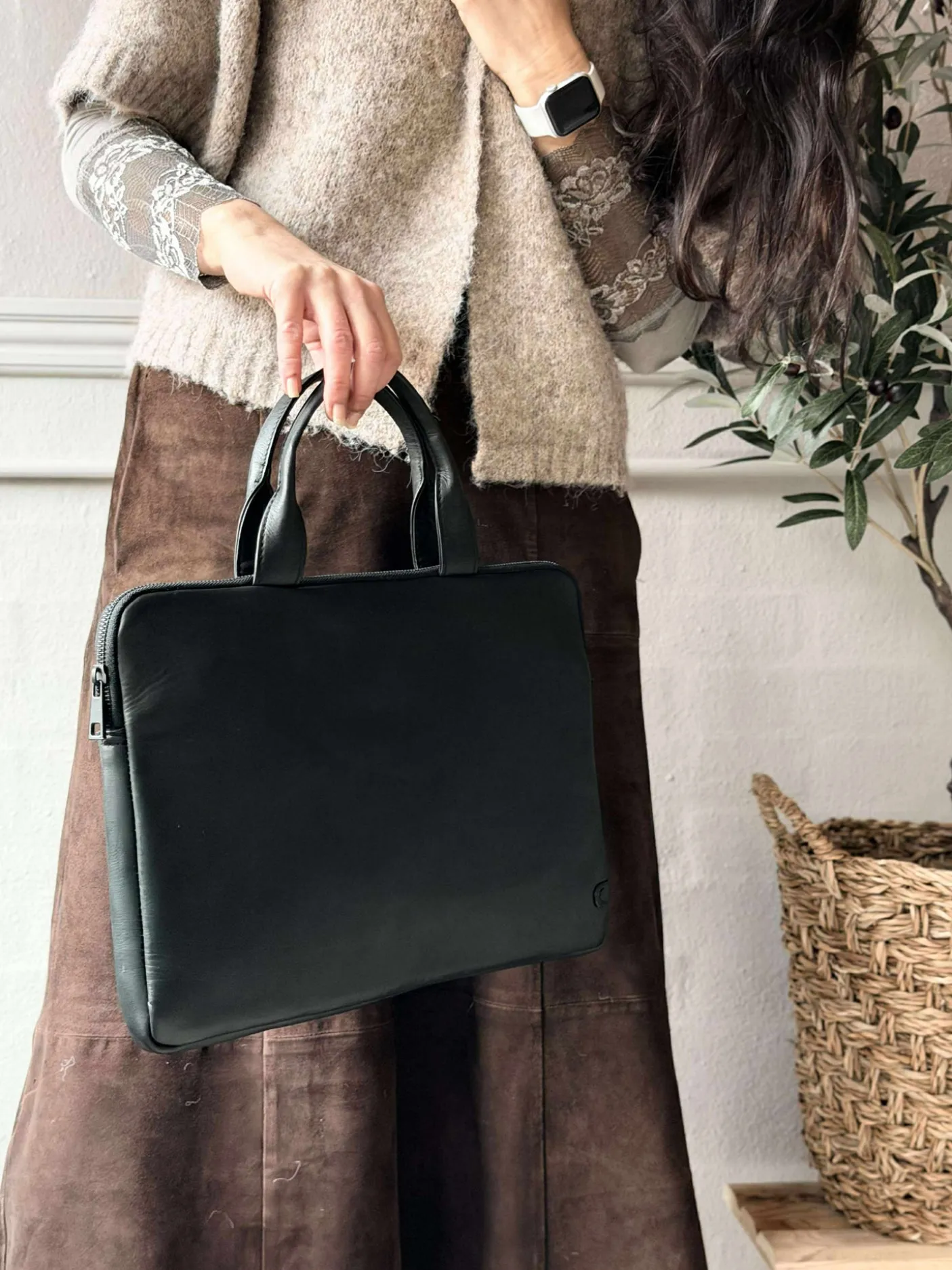 Computercover med håndtag og frontlomme