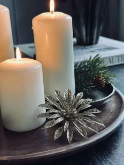 Deco blomster med glimmer - 4 stk