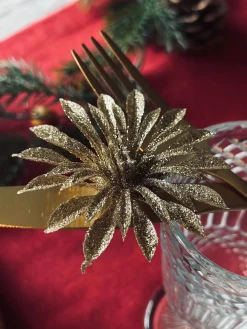 Deco blomster med glimmer - 4 stk