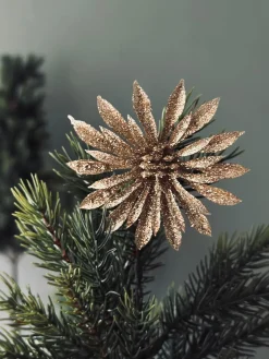 Deco blomster med glimmer - 4 stk