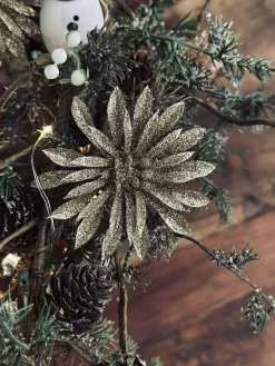 Deco blomster med glimmer - 4 stk