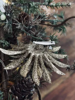 Deco blomster med glimmer - 4 stk