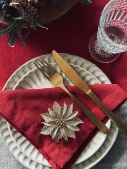 Deco blomster med glimmer - 4 stk