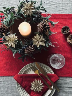 Deco blomster med glimmer - 4 stk