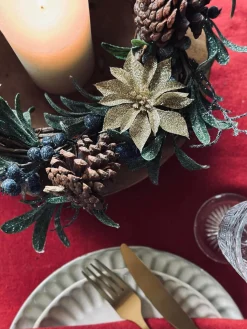 Deco blomster med glimmer - 4 stk