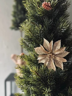 Deco blomster med glimmer - 4 stk