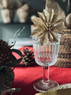 Deco blomster med glimmer - 4 stk