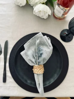 Dækkeserviet – Sort med glimmer