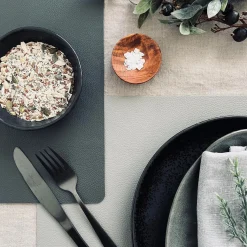 Dækkeserviet - Vendbar Grå / Koks