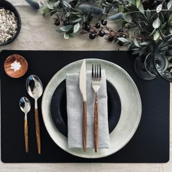 Dækkeserviet - Vendbar Grøn / Sort