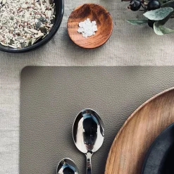 Dækkeserviet - Vendbar Taupe / Sort