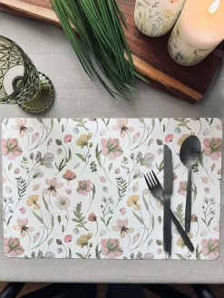 Dækkeserviet Flora - Hvid