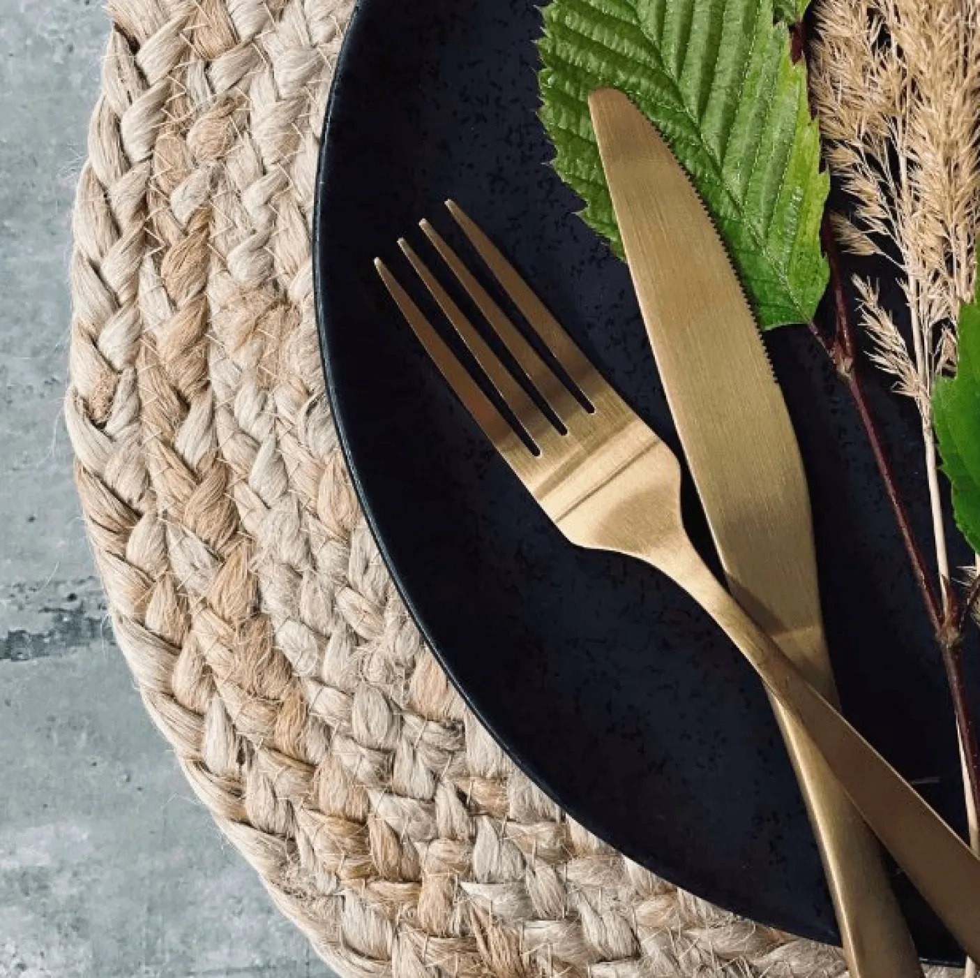 Dækkeserviet i Jute - Natur