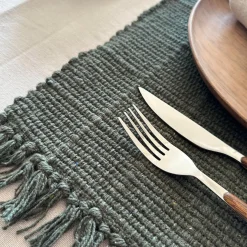 Dækkeserviet Oliven - Recycling Cotton