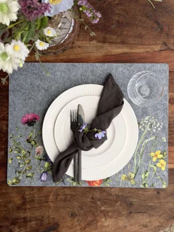 Dækkeserviet påske - Grå firkantet