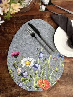 Dækkeserviet påske - Grå oval