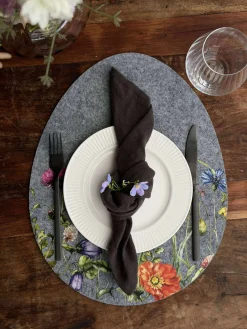 Dækkeserviet påske - Grå oval